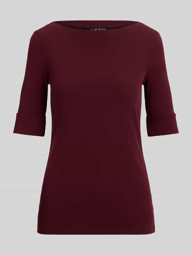 Slim fit t-shirt van katoenmix model 'JUDY'