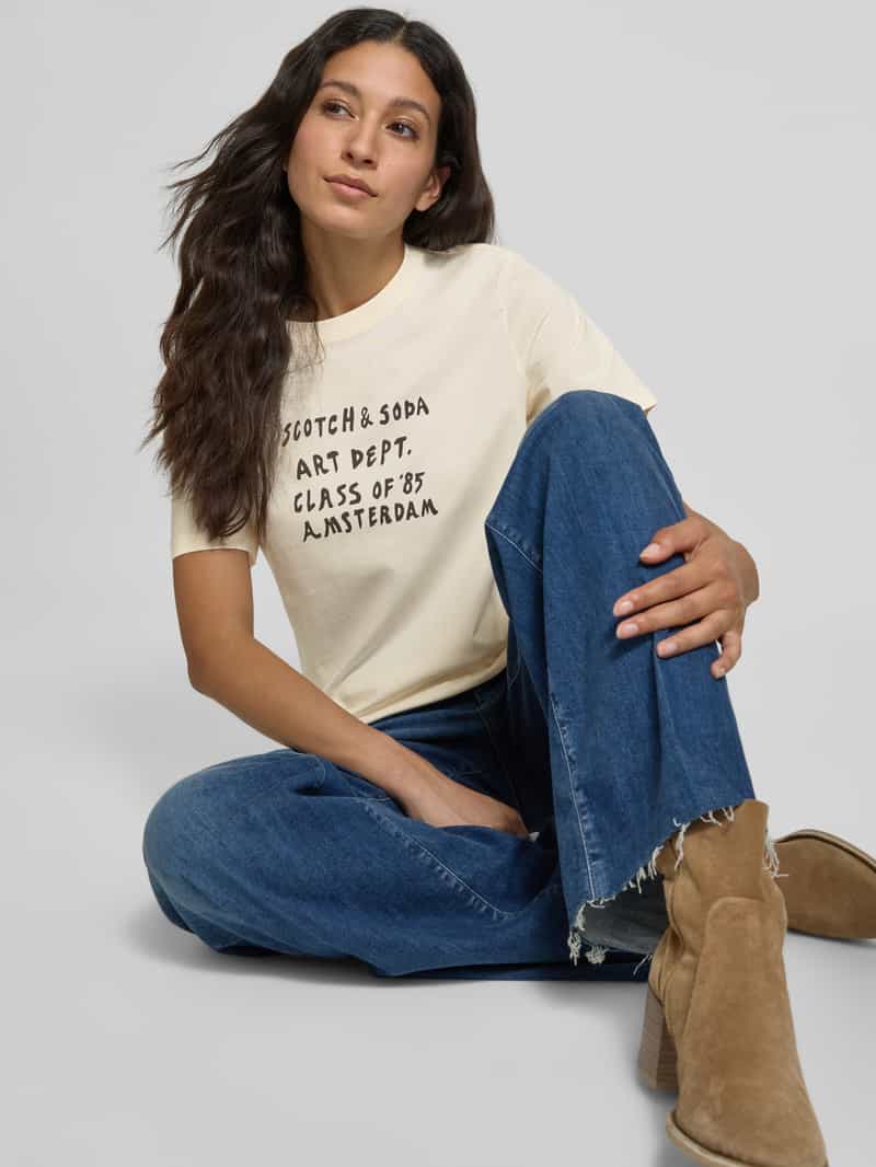 Scotch & Soda Regular fit T-shirt van puur biologisch katoen met logoprint