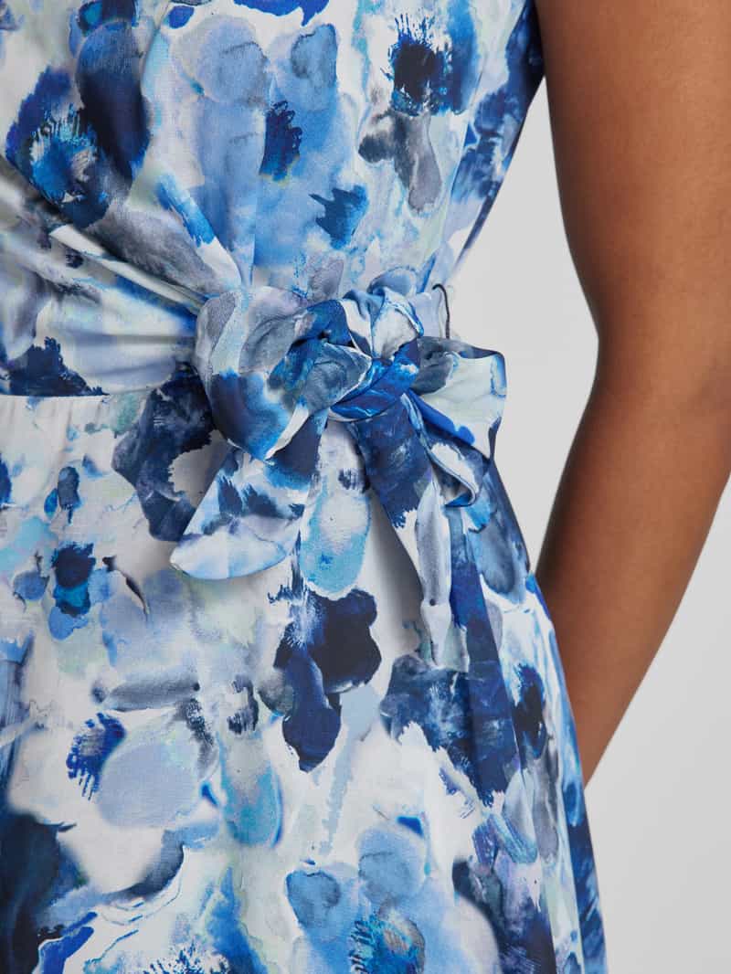 Vera Mont Knielange cocktailjurk met knoopdetail