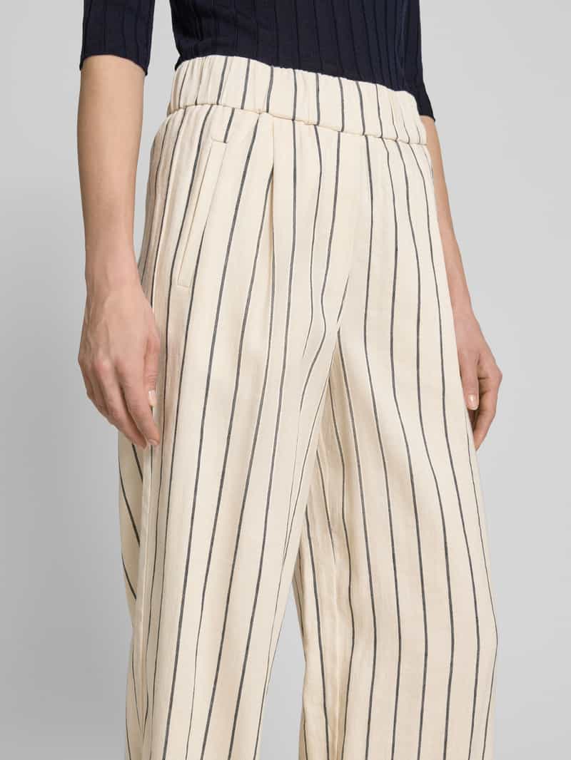 LANIUS Wide leg linnen broek met elastische band