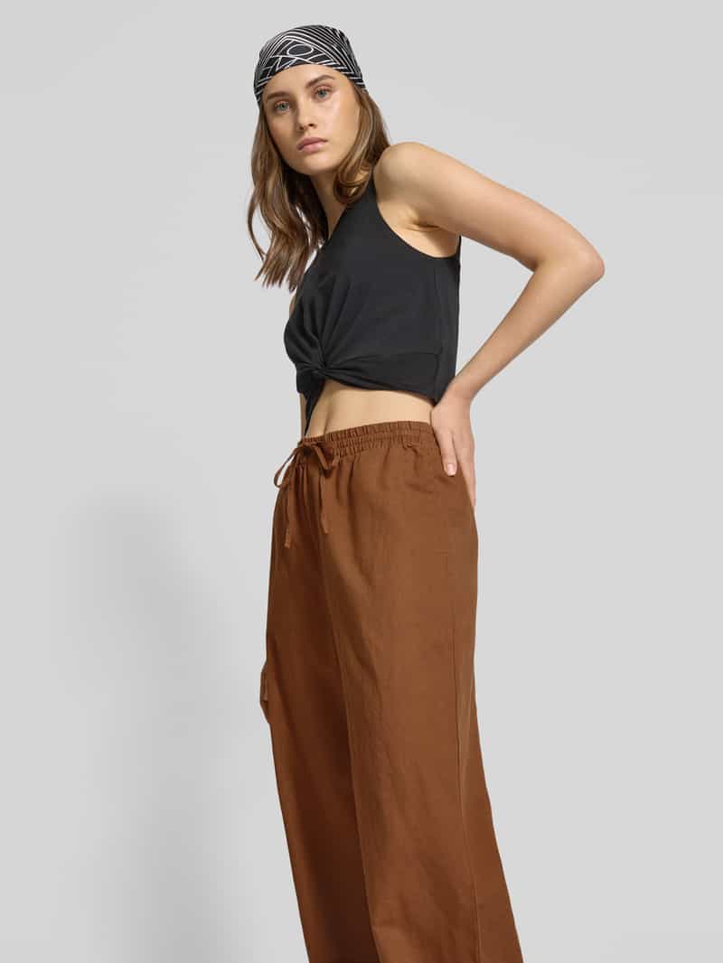 Marc O'Polo DENIM Wide leg linnen broek met elastische band
