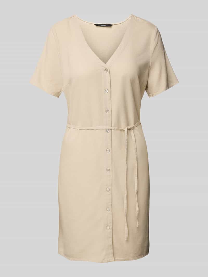 Vero Moda Loose fit mini-jurk van een mix van viscose en linnen model 'MYMILO'