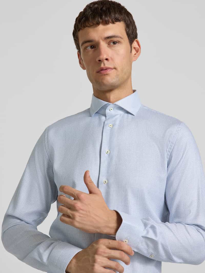 Profuomo Slim fit zakelijk overhemd met haaikraag model 'Cutaway'