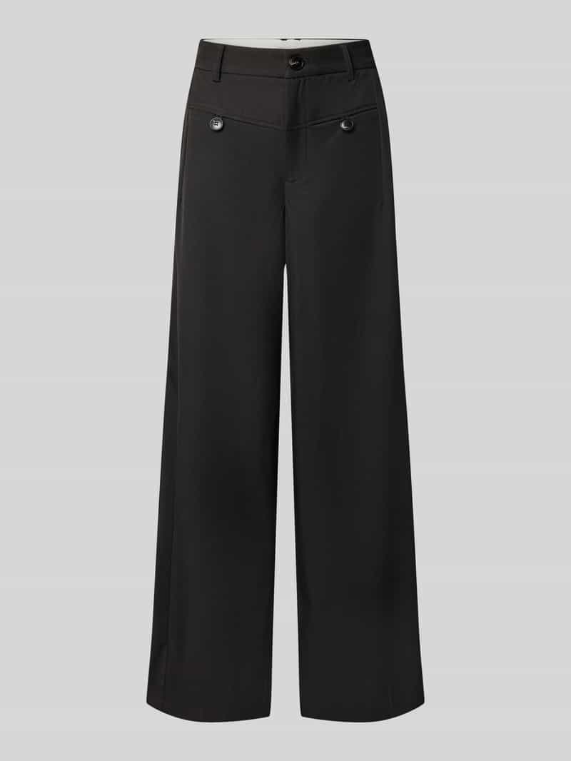 NEO NOIR wide leg broek met strookzakken model 'Massie'
