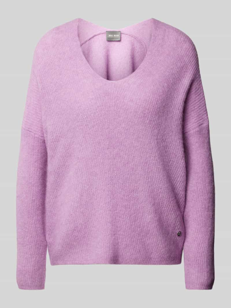 MOS MOSH Gebreide pullover met afgeronde V-hals, model 'THORA'