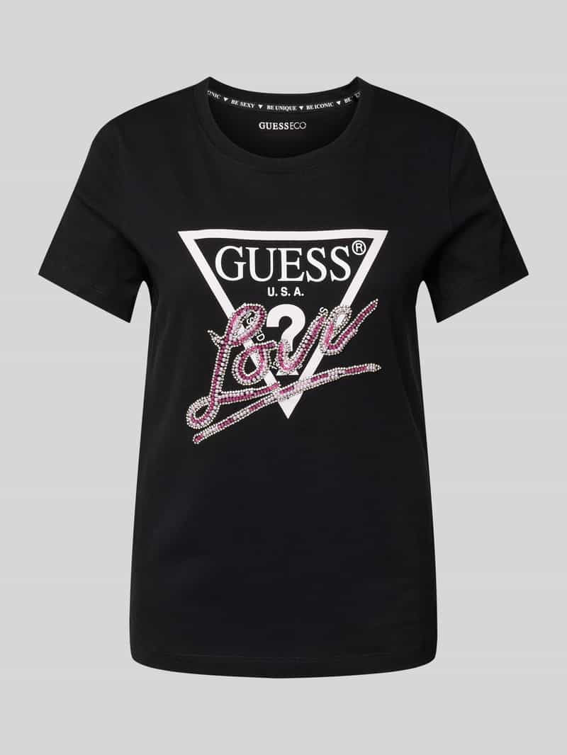 Guess T-shirt met strass-steentjes