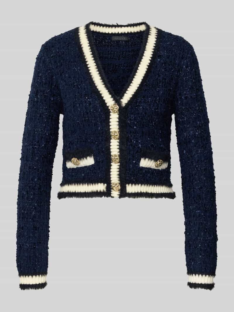 Guess Gebreid jack met V-hals model 'AOMORI'