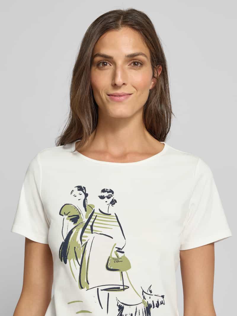 s.Oliver BLACK LABEL Regular fit T-shirt van puur katoen