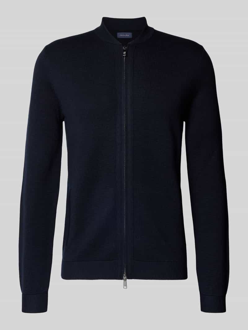 Christian Berg Men Slim fit gebreid jack met opstaande kraag