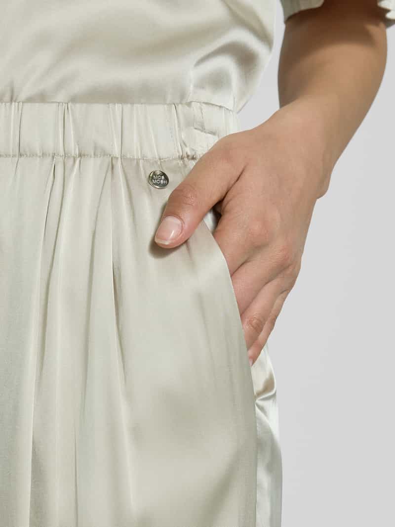 MOS MOSH Wide leg stoffen broek met platte plooien model 'RITA'