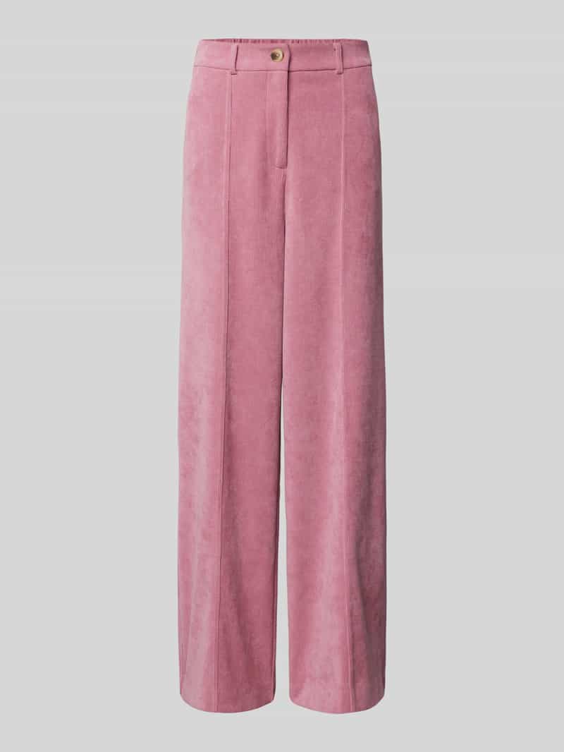 Ichi Wide leg corduroy broek met bandplooien model 'KATE'