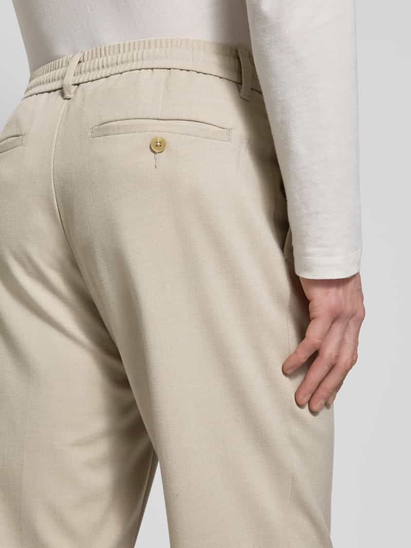 Selected Homme Regular tapered fit bandplooibroek met tunnelkoord model 'LEROY'