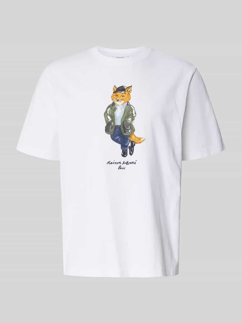 MAISON KITSUNÉ Regular fit t-shirt van puur katoen