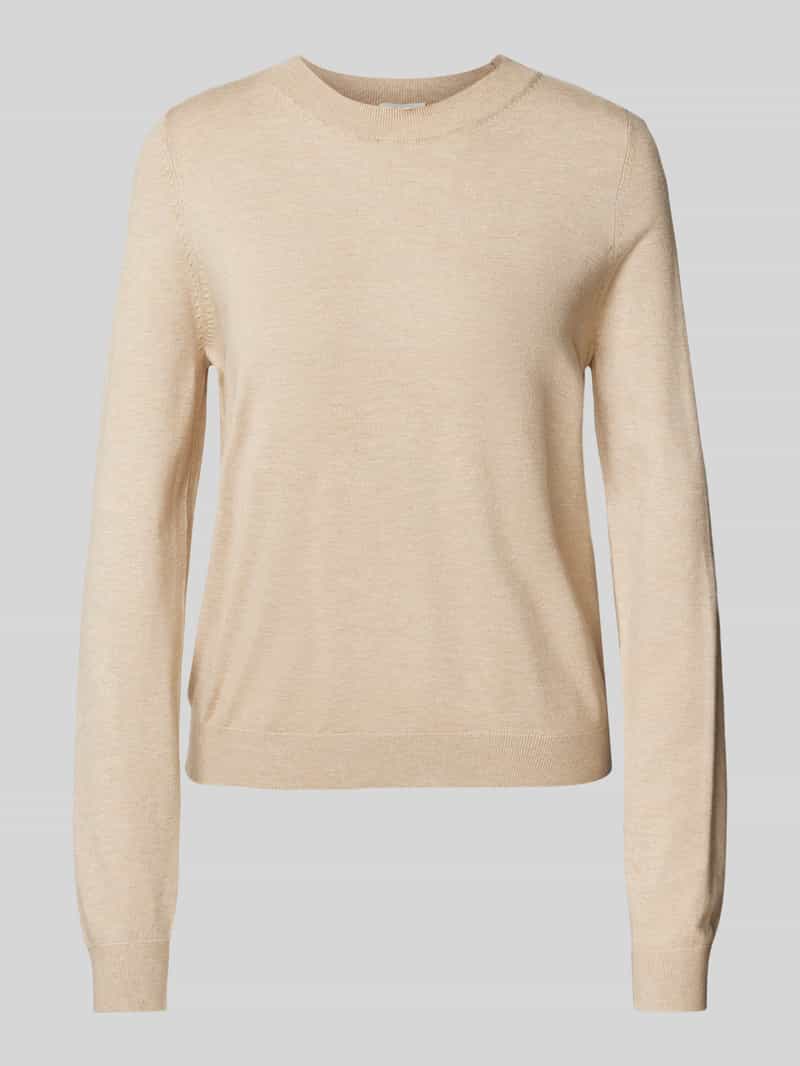 s.Oliver RED LABEL Korte gebreide pullover van viscosemix met geribde ronde hals