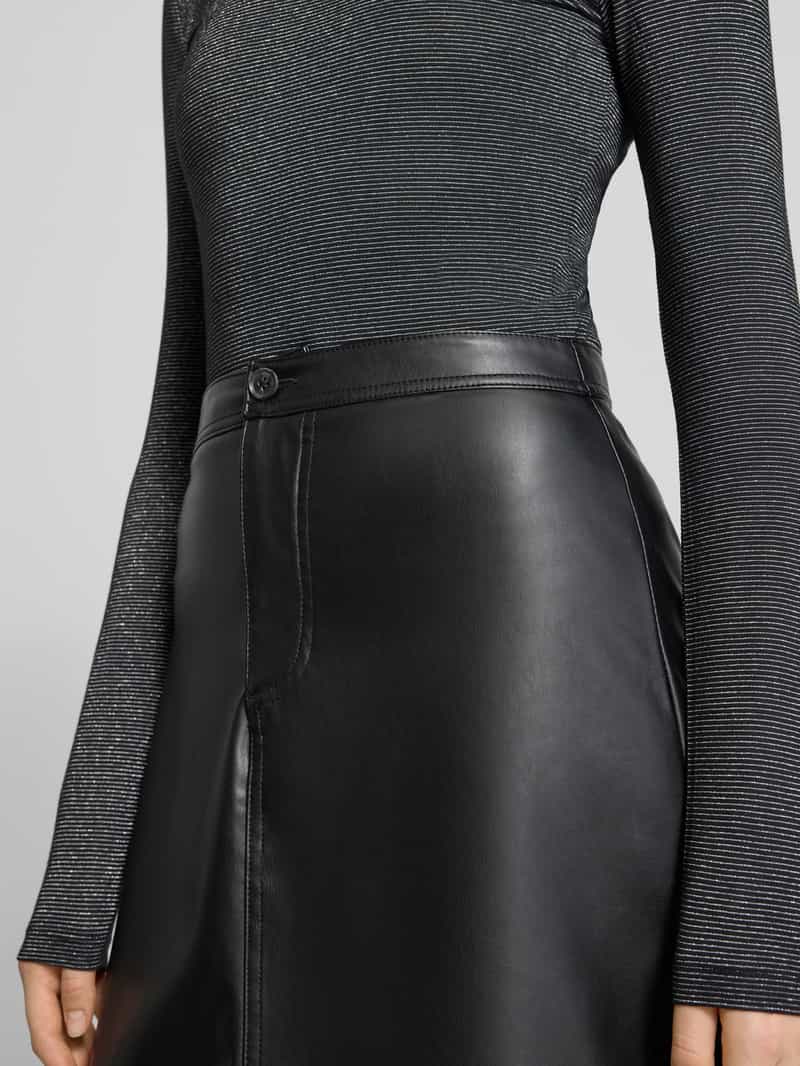 Tom Tailor Denim Licht uitlopende rok in leerlook met knoopsluiting