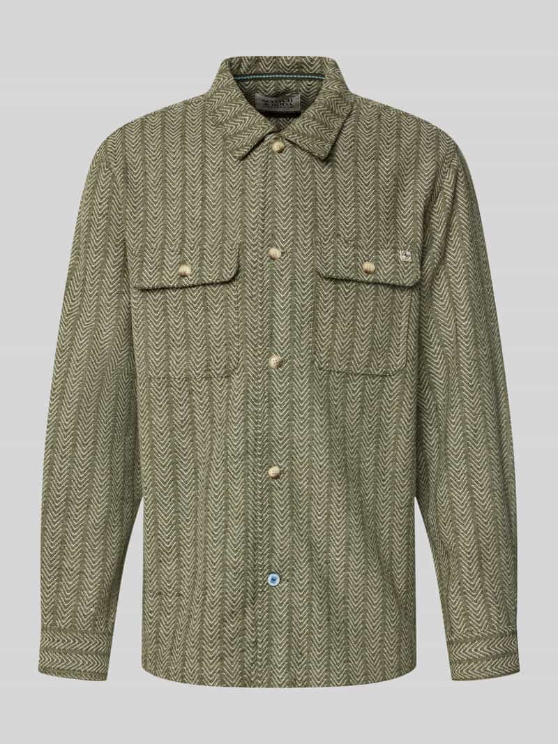 relaxed fit overhemdjack met kentkraag en borstzakken