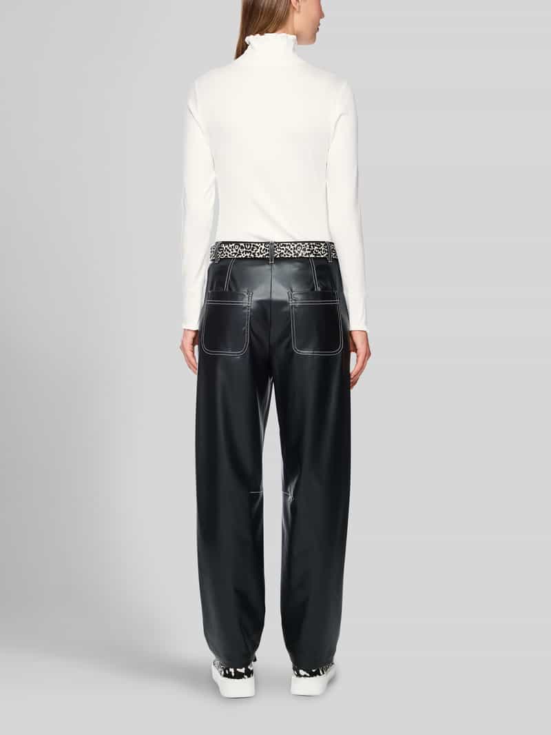 Marc Cain Slim fit shirt met lange mouwen met kraag met ruches