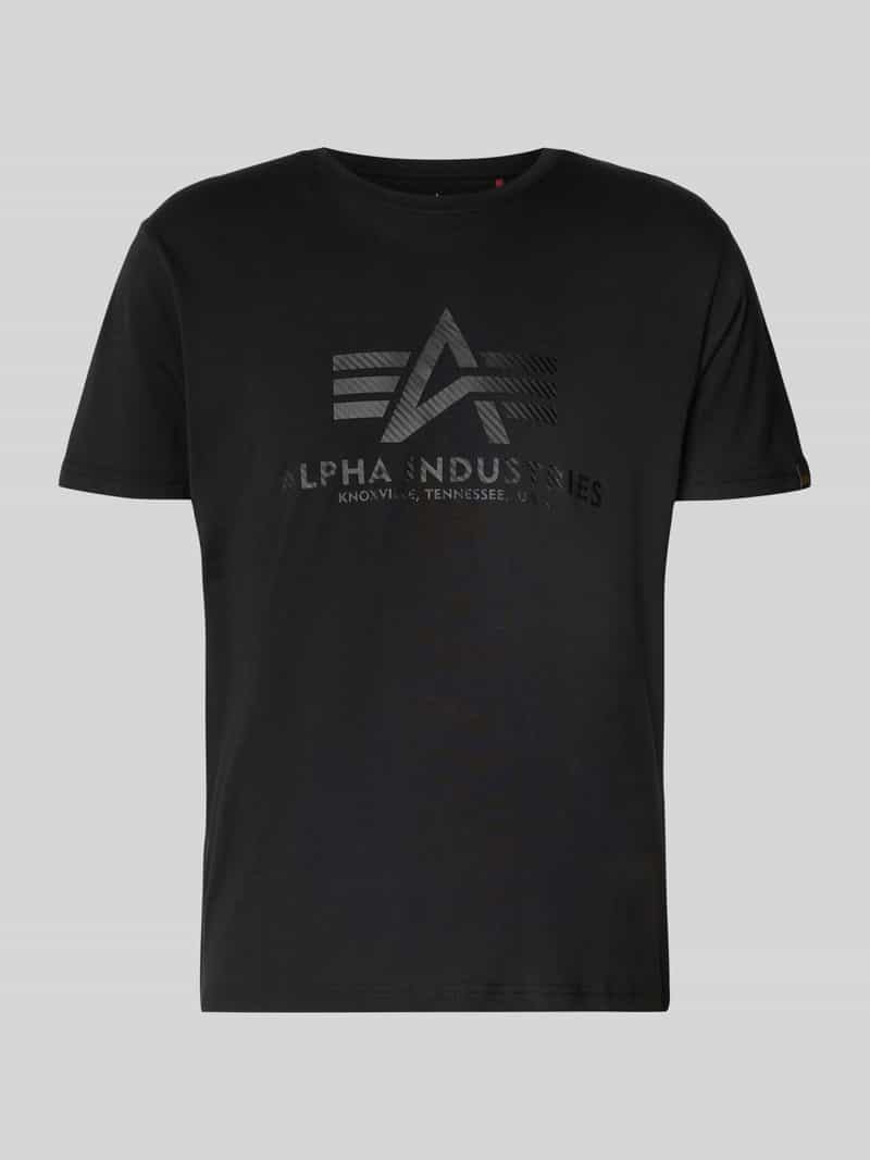 alpha industries T-shirt met labelprint en ronde hals