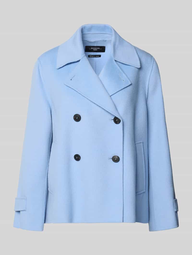 Loose fit lange wollen jas van scheerwolmix model 'FANTINO'