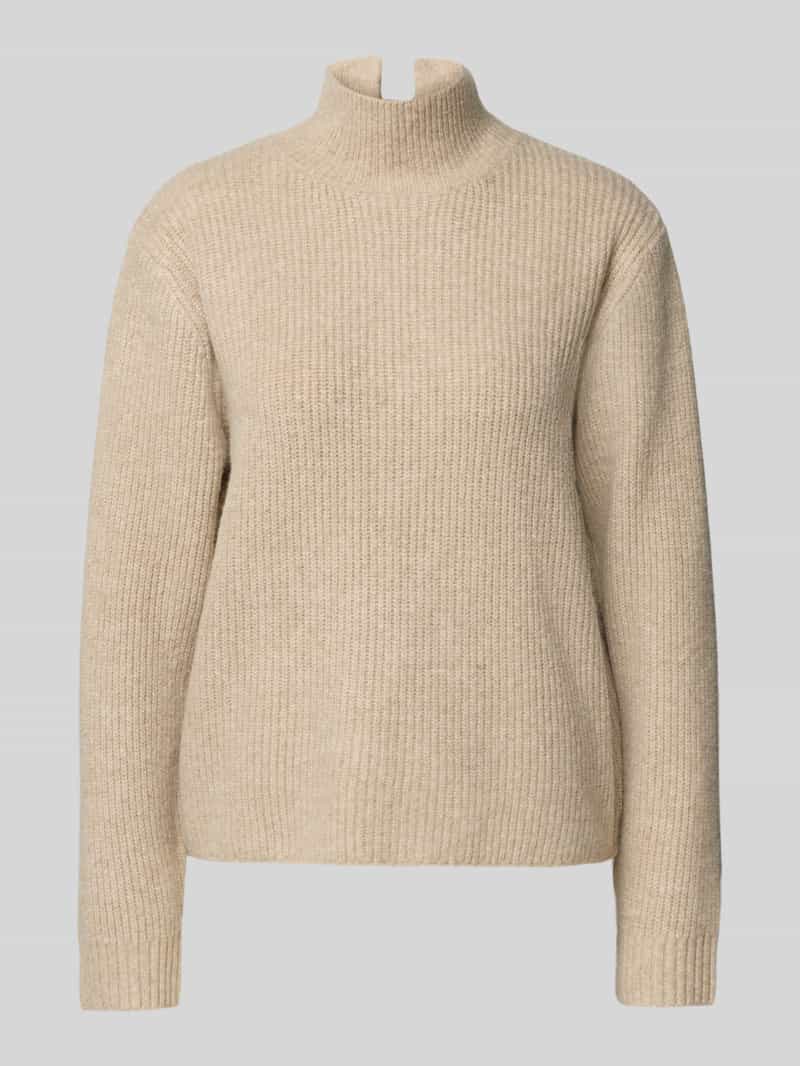 Ichi Gebreide pullover met opstaande kraag en extra brede schouders