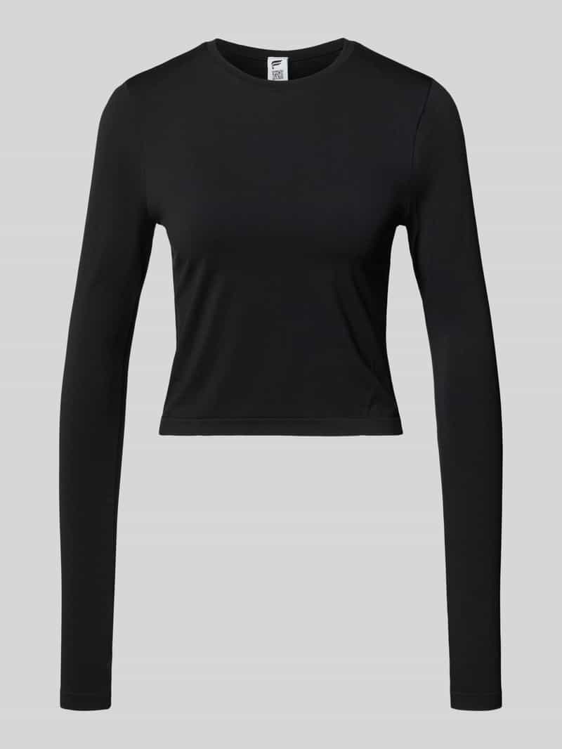 Slim Fit longsleeve met ronde hals model 'Feather'