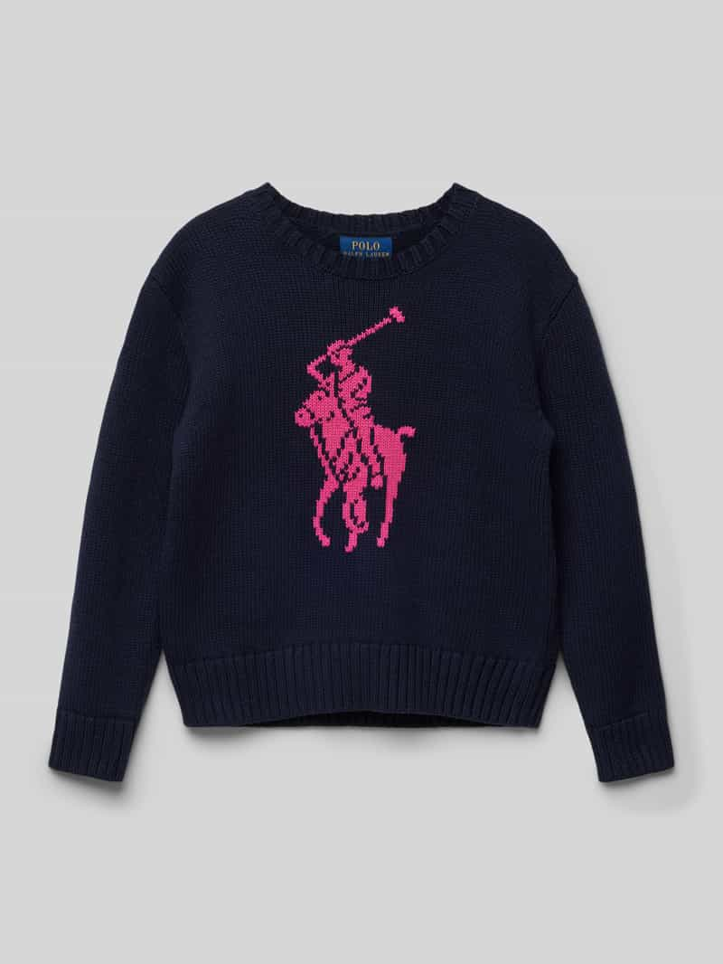 RALPH LAUREN TEENS Gebreide pullover met ribboorden