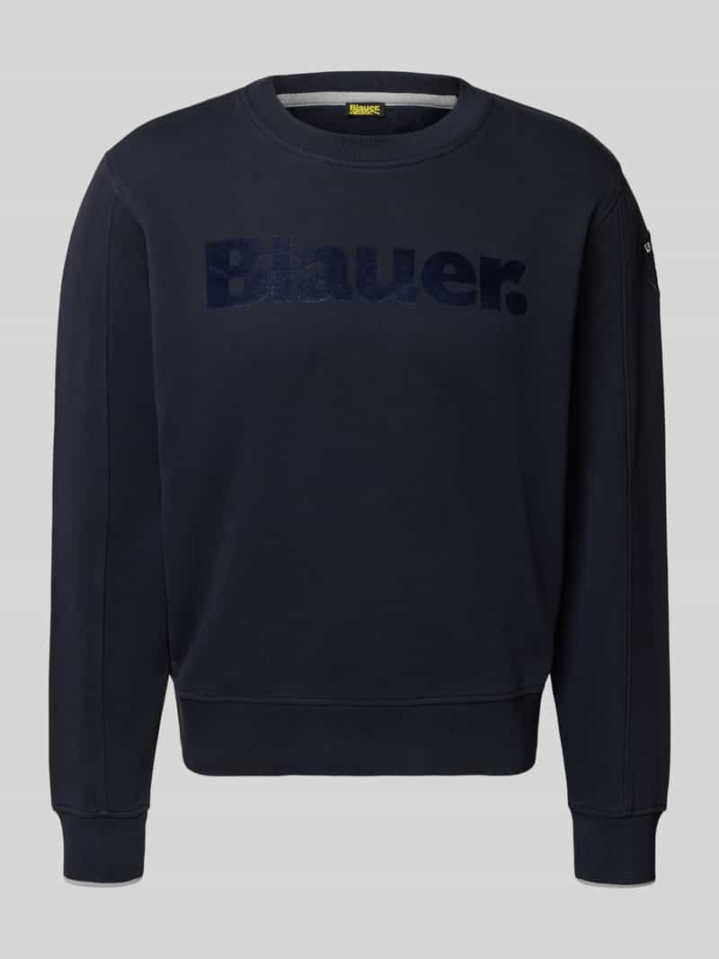 Blauer Usa Sweatshirt met labelprint model 'Crosby'