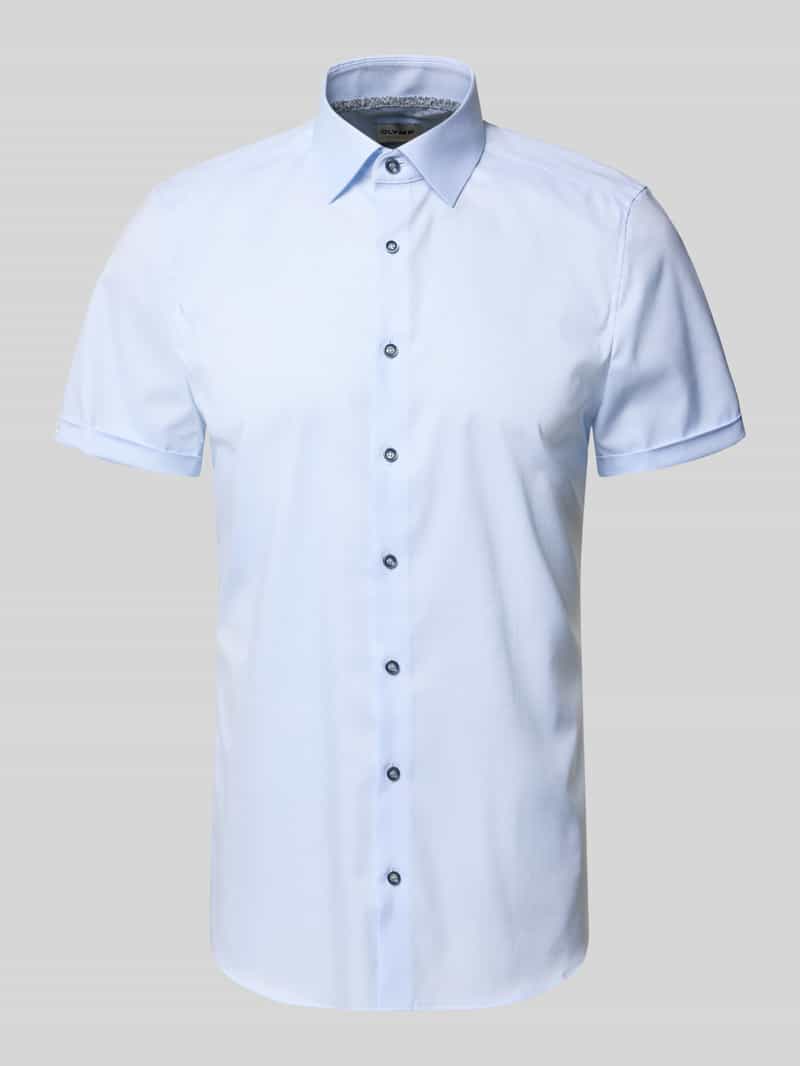 slim fit zakelijk hemd met kentkraag