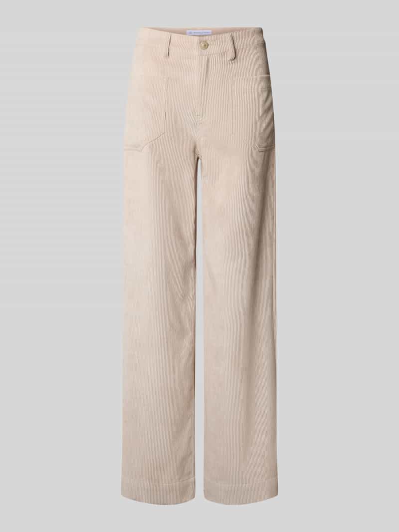 RAFFAELLO ROSSI Wide leg corduroy broek met opgestikte steekzakken model 'MIRU'