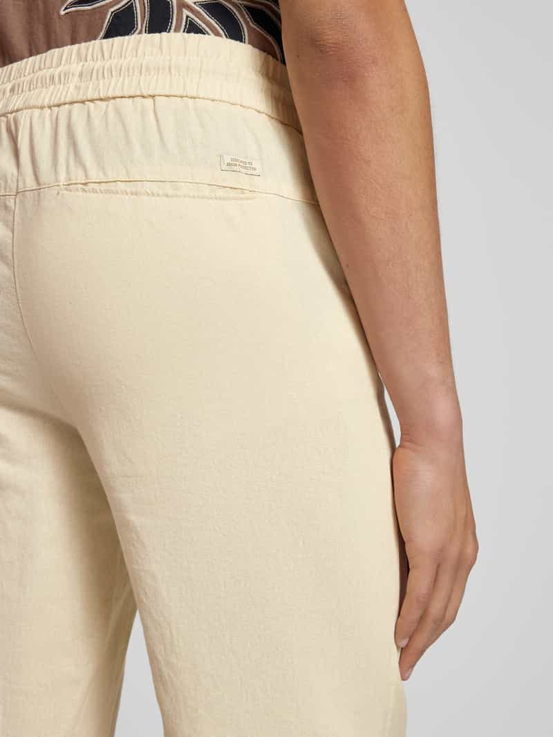 Blend Regular fit linnen broek met tunnelkoord model 'BAY'