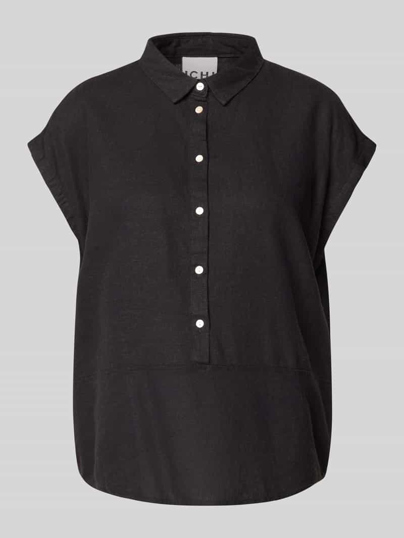 Ichi Regular fit blouse van een mix van linnen en viscose met knoopsluiting
