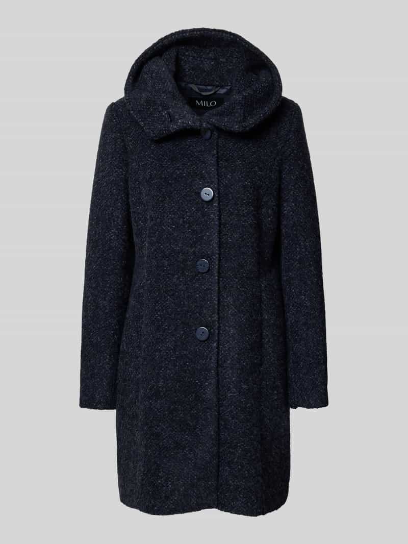 Milo Coats Lange wollen jas met alpaca-gehalte en knoopsluiting model 'STELLA'