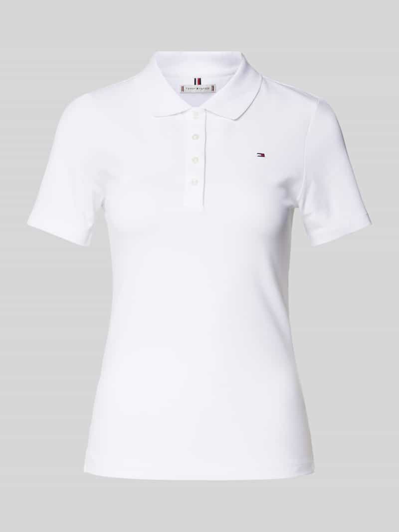 Slim fit poloshirt met logostitching, model '1985'
