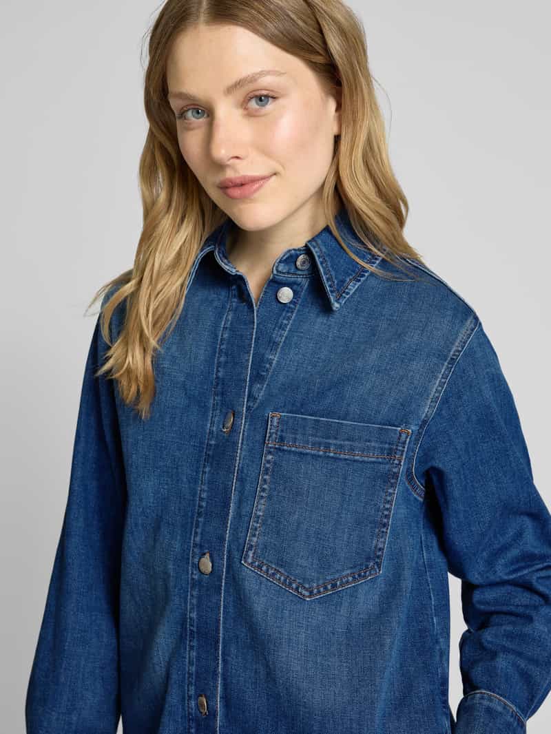Marc O'Polo Loose fit jeansjurk van katoenmix met contrastnaden
