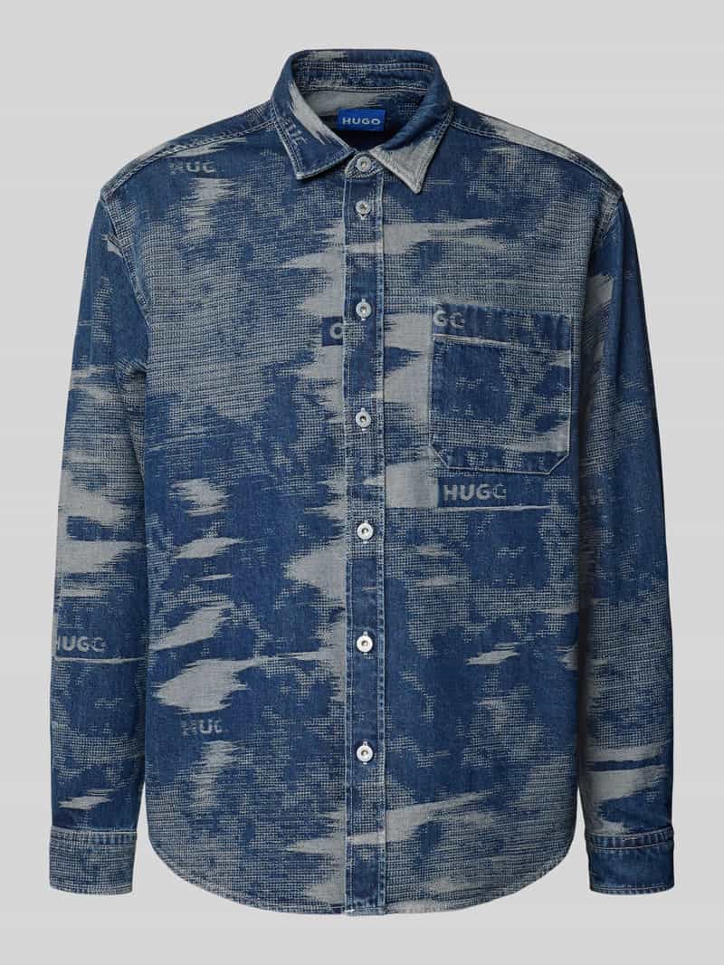 Hugo Blue Oversized jeansoverhemd van puur katoen model 'EBALTO'