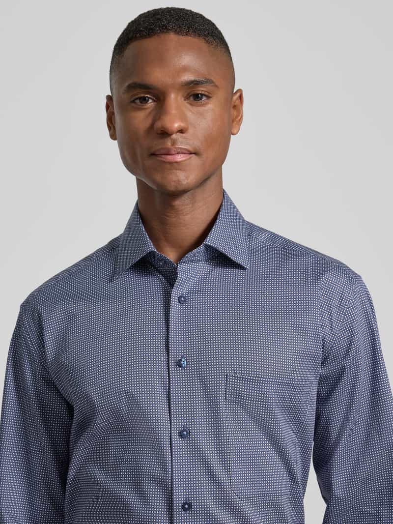 Eterna Comfort fit zakelijk overhemd van katoen met kentkraag