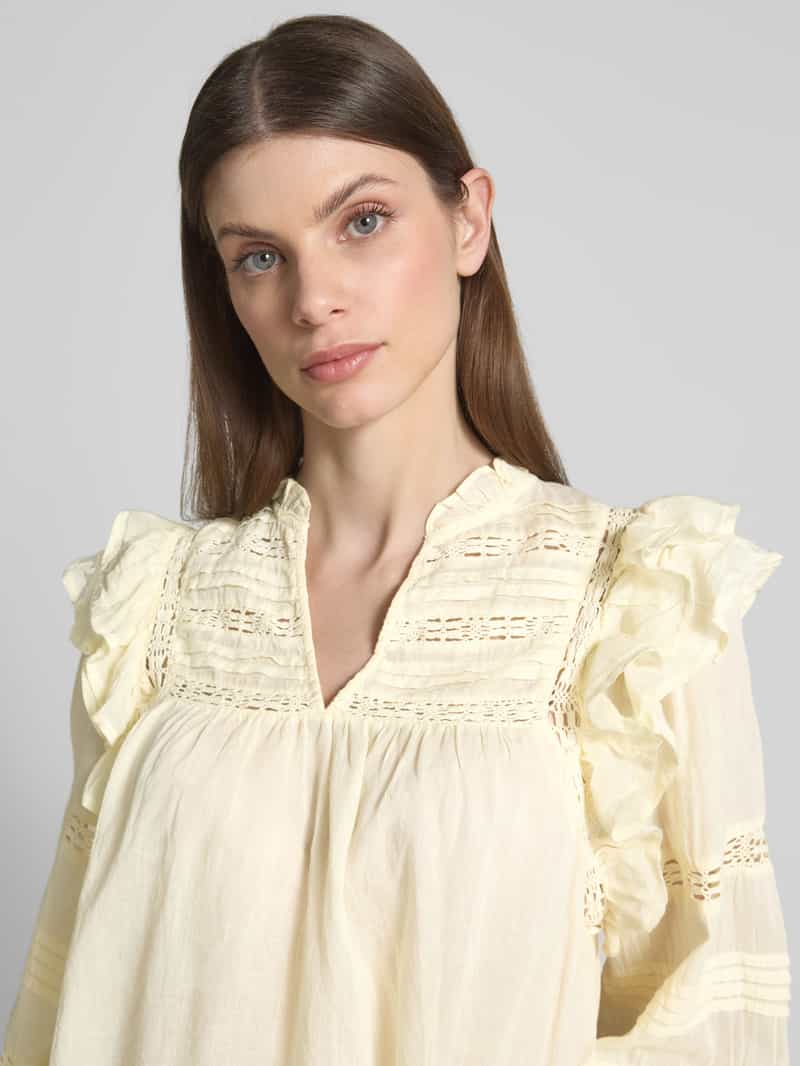 NEO NOIR Regular fit blouse met gehaakt kant model 'Mauri'