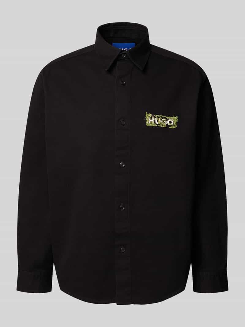 HUGO Blue Vrijetijdsoverhemd met logo-applicatie
