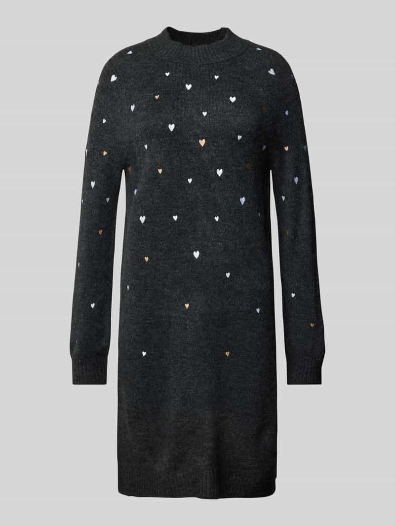 Tom Tailor Denim Regular fit gebreide jurk met geborduurde hartjes