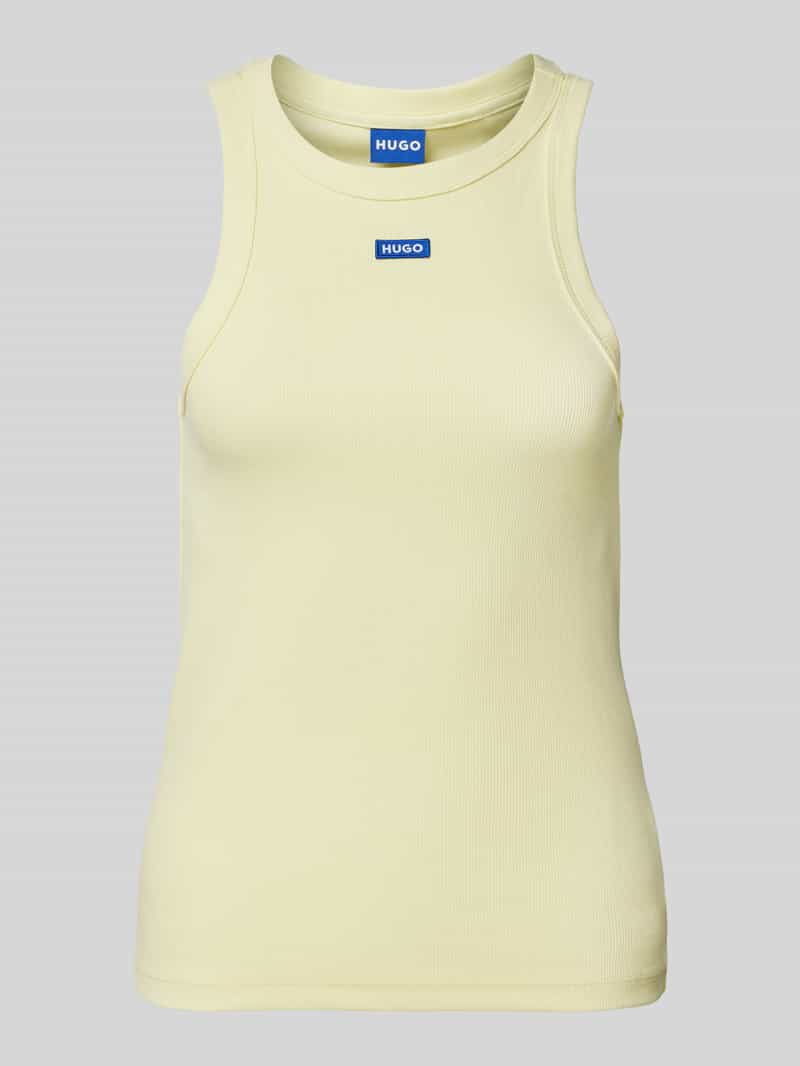 Hugo Blue Tanktop met labelstitching