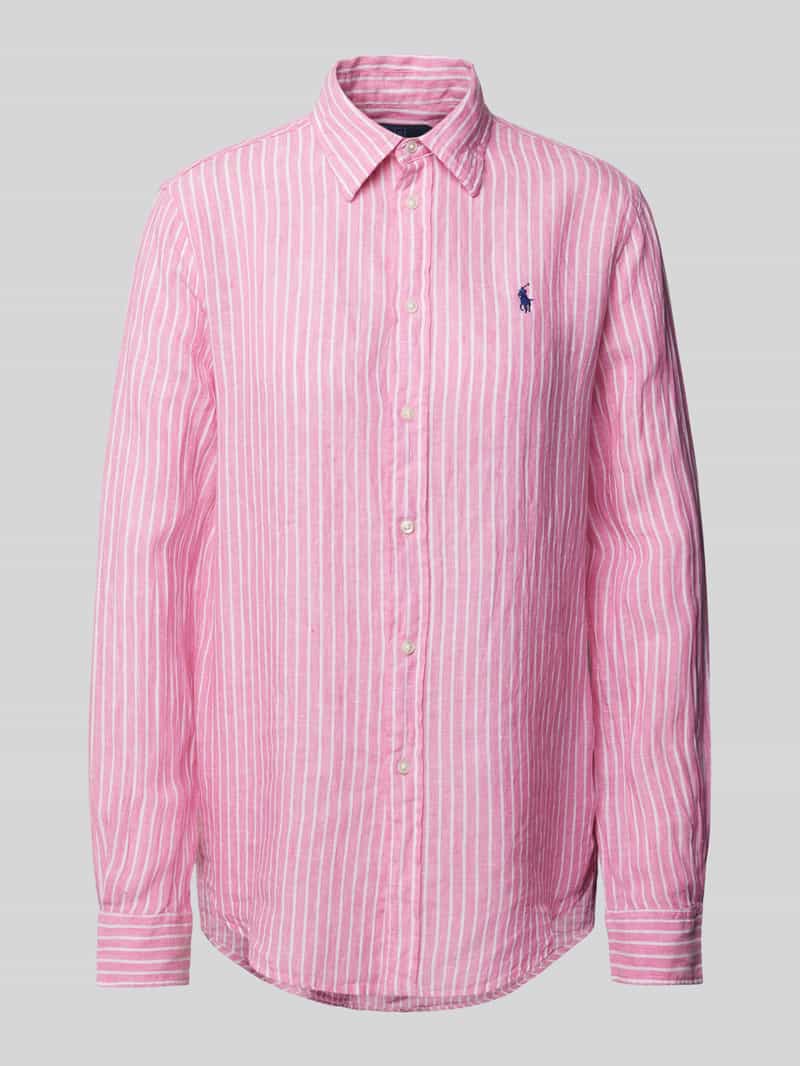 Polo Ralph Lauren Classic fit overhemdblouse van linnen met logostitching