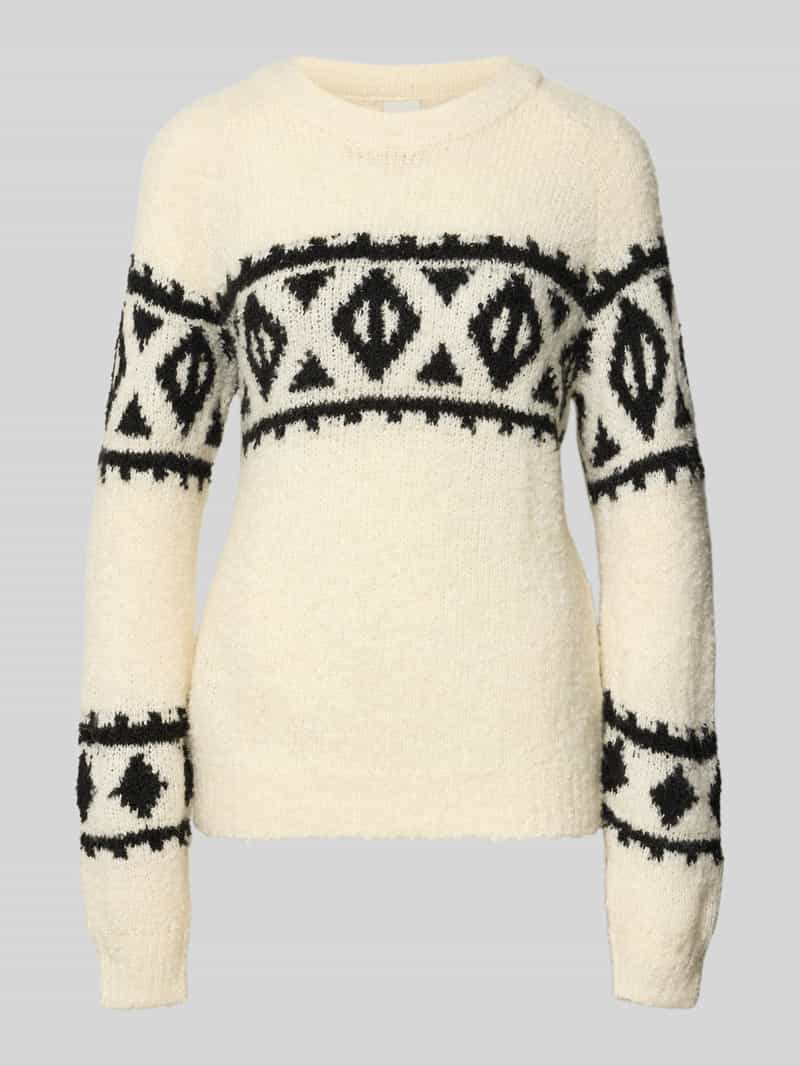Ichi Gebreide pullover met ribboorden model 'CARANI'