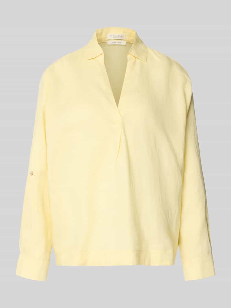 regular fit linnen blouse met V-hals