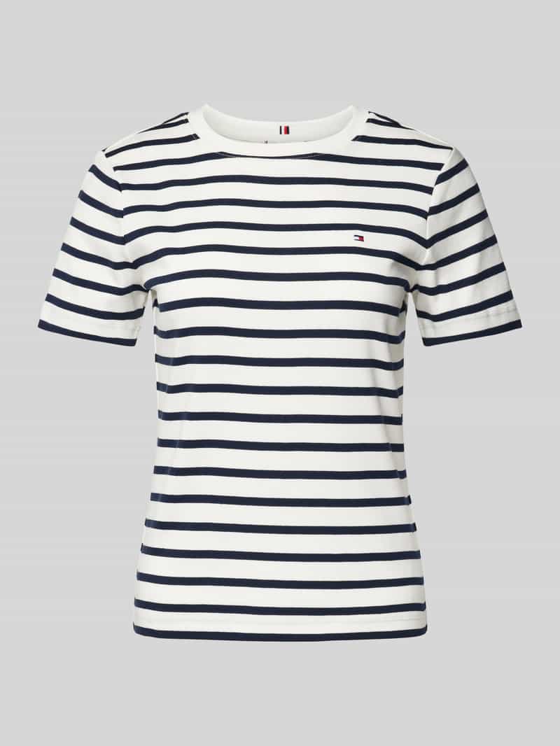 Tommy Hilfiger Slim fit T-shirt met labeldetail