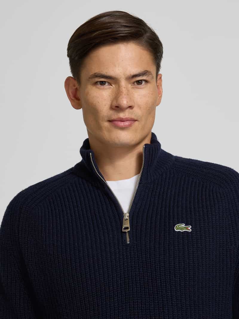 Lacoste Regular fit schipperstrui van zuivere wol