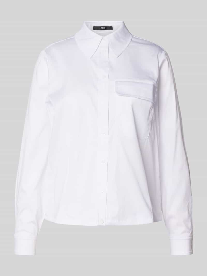 Zero Regular fit overhemdblouse met paspelzak op de borst