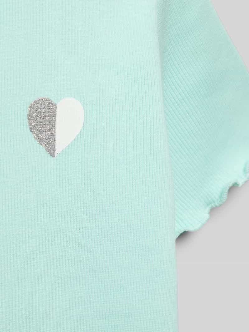 BLUE SEVEN T-shirt in riblook met ronde hals