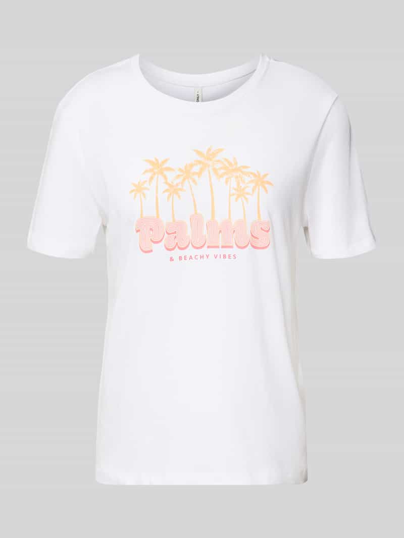 Only Regular fit T-shirt van puur katoen model 'HENNY LIFE'