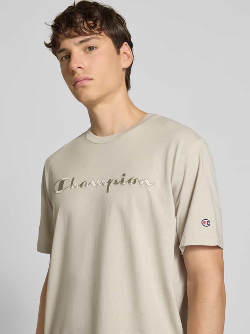 Champion T-shirt met logostitchings en ronde hals