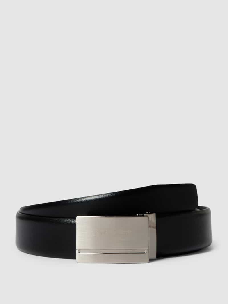 Pierre Cardin Leren riem met pinsluiting in metallic model 'KOPPEL'